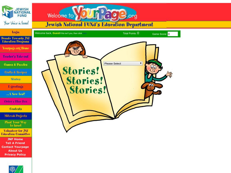 Jewish National Fund: Stories Activity Jewish National Fund: Stories Activity