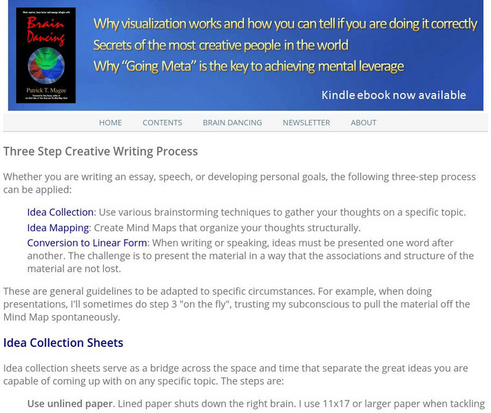 Brain dance.com: Three Step Creative Writing Process Activity Brain dance.com: Three Step Creative Writing Process Activity