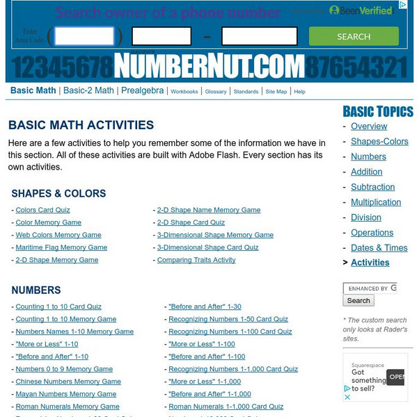 Number Nut: Numbers and Counting: Counting to Ten With Dots Activity Activity