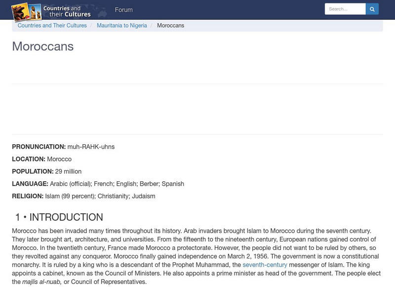 Countries and Their Cultures: Moroccans Handout Countries and Their Cultures: Moroccans Handout