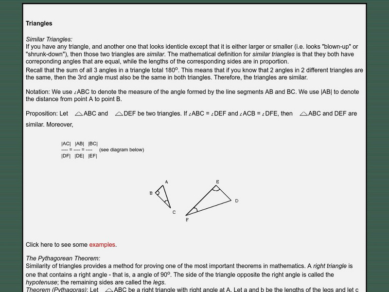 University of Saskatchewan: Triangles Unit Plan University of Saskatchewan: Triangles Unit Plan