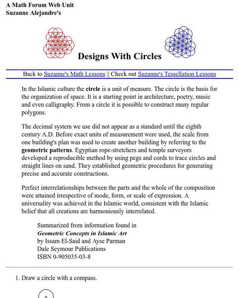 The Math Forum: Suzanne Alejandre's Designs With Circles Activity The Math Forum: Suzanne Alejandre's Designs With Circles Activity