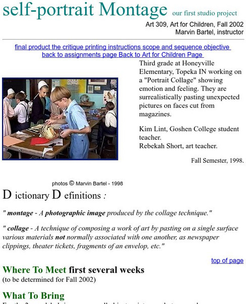 Art Department: Self Portrait Montage Website Art Department: Self Portrait Montage Website