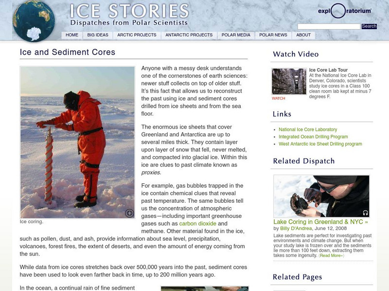 Exploratorium: Ice Stories: Ice and Sediment Cores Handout Exploratorium: Ice Stories: Ice and Sediment Cores Handout