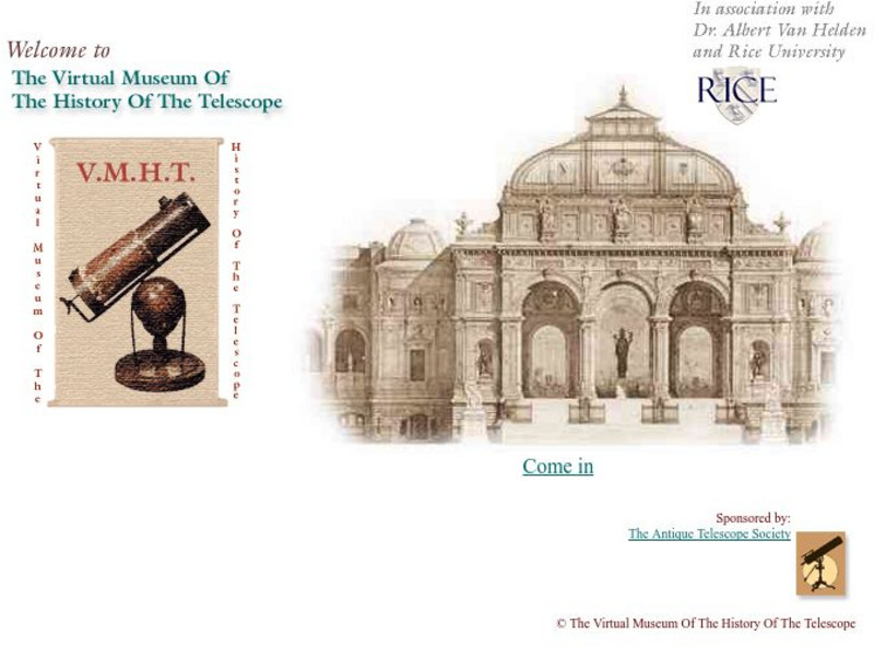Rice University/ats: Virtual Museum of Telescope History Graphic