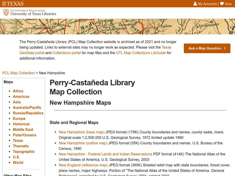 Ut Library: Perry Castaneda Maps of New Hampshire Website Ut Library: Perry Castaneda Maps of New Hampshire Website