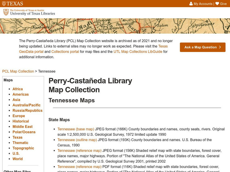 Perry Castaneda Library Map Collection: Tennessee Maps Graphic Perry Castaneda Library Map Collection: Tennessee Maps Graphic