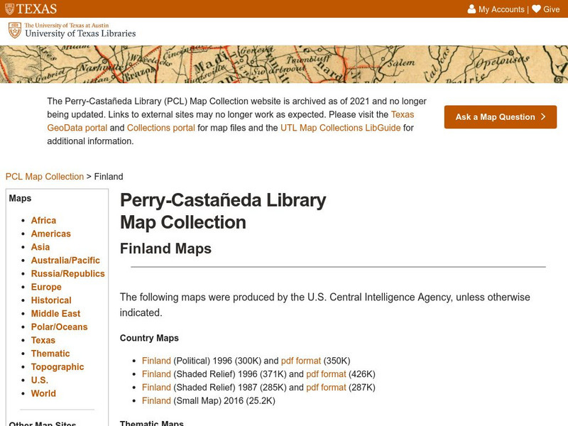 Perry Castaneda Library Map Collection: Finland Maps Graphic Perry Castaneda Library Map Collection: Finland Maps Graphic