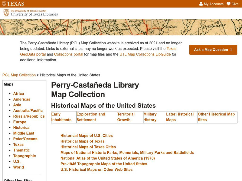 Ut Library Online: Historical Maps of the United States Graphic Ut Library Online: Historical Maps of the United States Graphic
