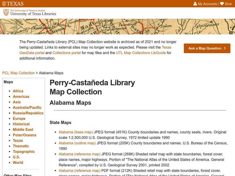 Ut Library: Perry Castaneda Maps of Alabama Graphic Ut Library: Perry Castaneda Maps of Alabama Graphic