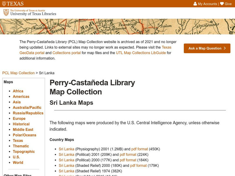 Perry Castaneda Library Map Collection: Sri Lanka Maps Website Perry Castaneda Library Map Collection: Sri Lanka Maps Website