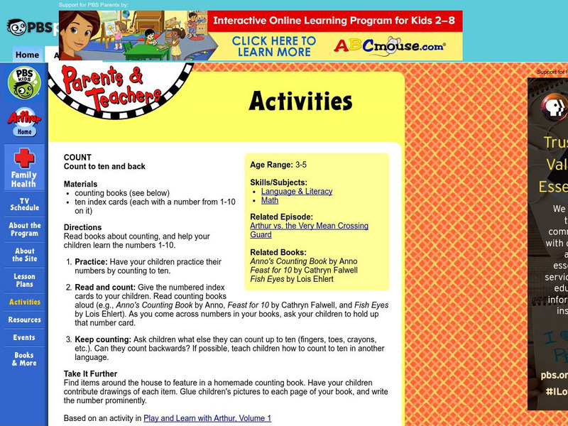 Pbs Teachers: Count Lesson Plan Pbs Teachers: Count Lesson Plan