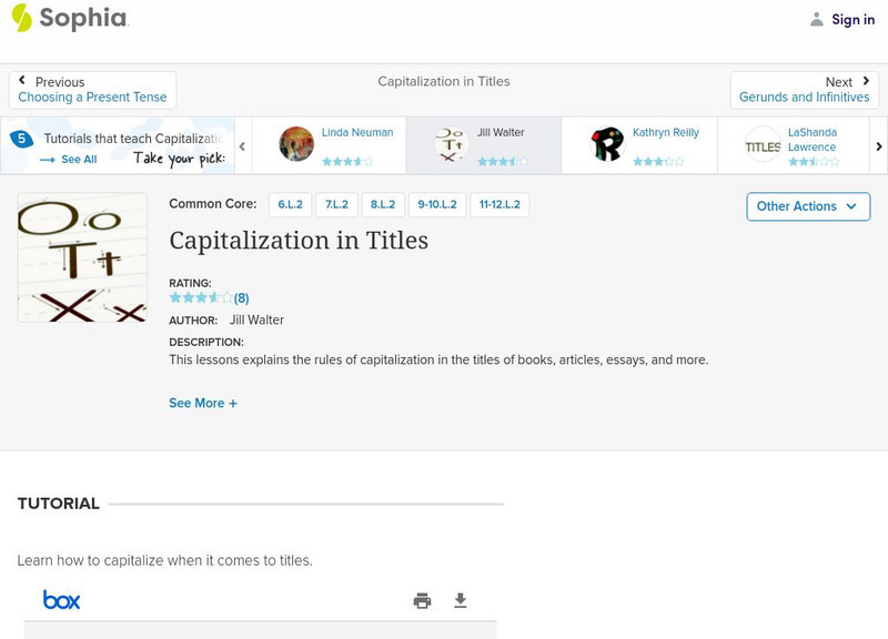 Sophia: Capitalization in Title Unit Plan Sophia: Capitalization in Title Unit Plan