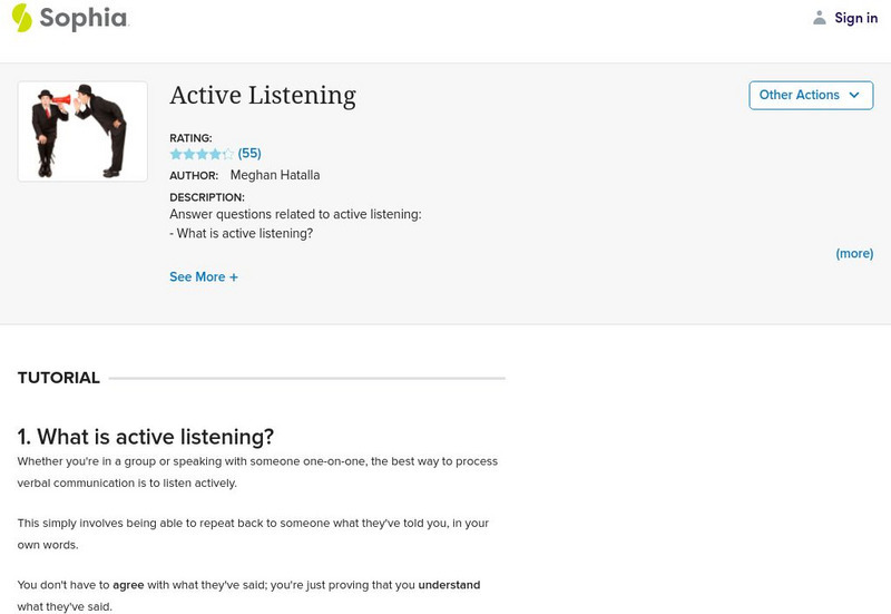 Sophia: Active Listening Unit Plan Sophia: Active Listening Unit Plan
