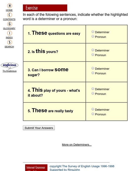 University College London: Pronoun or Determiner? Unknown Type University College London: Pronoun or Determiner? Unknown Type