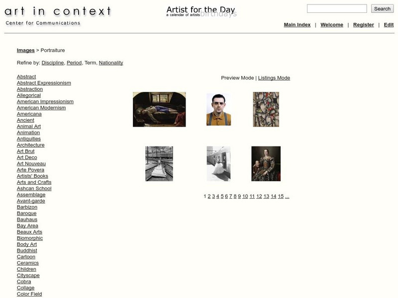 Art in Context: Images Portraiture Website