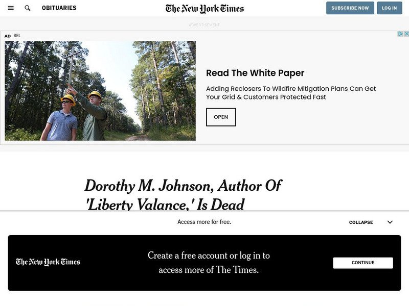 New York Times: Dorothy M. Johnson Website