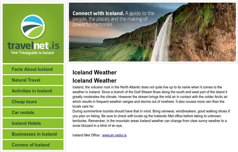 Travel Net: Climate and Weather in Iceland Website