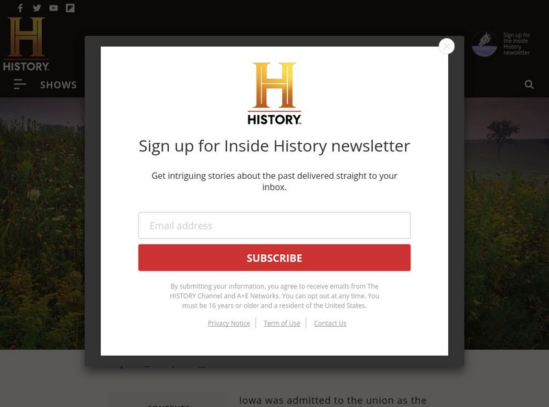 History.com: Iowa Website History.com: Iowa Website