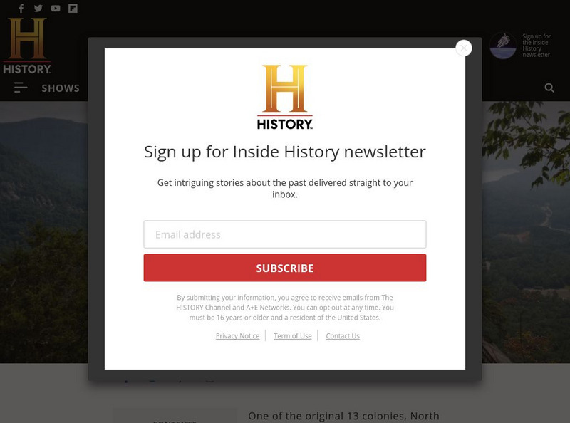History.com: North Carolina Website History.com: North Carolina Website