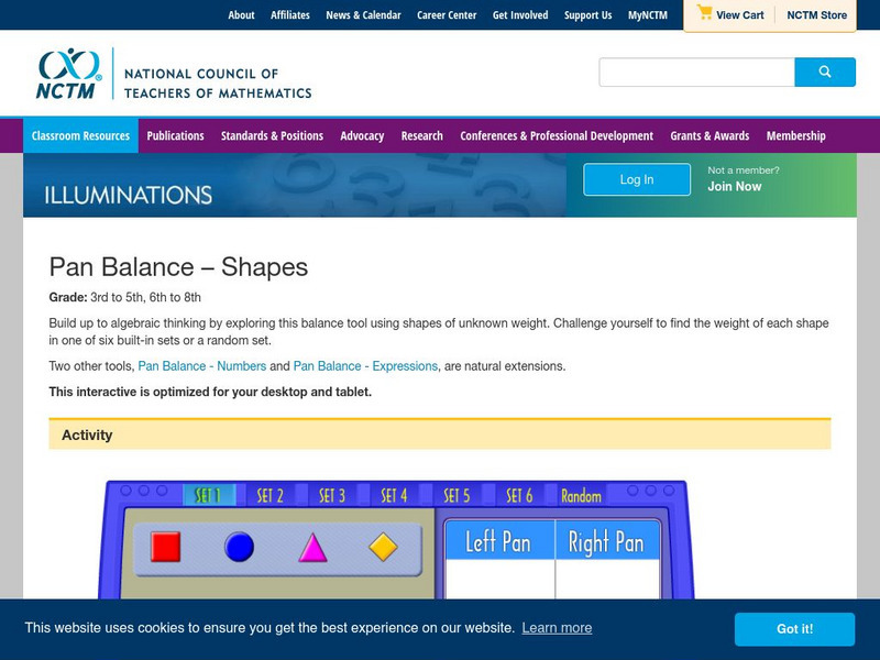 Nctm: Illuminations: Pan Balance Shapes Interactive Nctm: Illuminations: Pan Balance Shapes Interactive