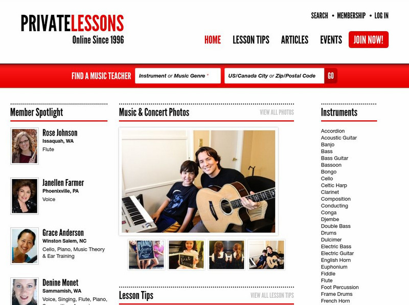 Private Lessons Website Private Lessons Website