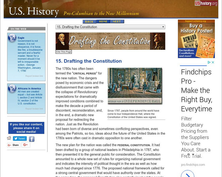 U.s. History: Drafting the Constitution Website U.s. History: Drafting the Constitution Website