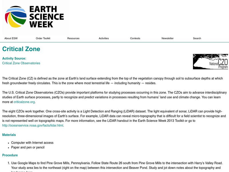 American Geosciences Institute: Earth Science Week: Critical Zone Lesson Plan