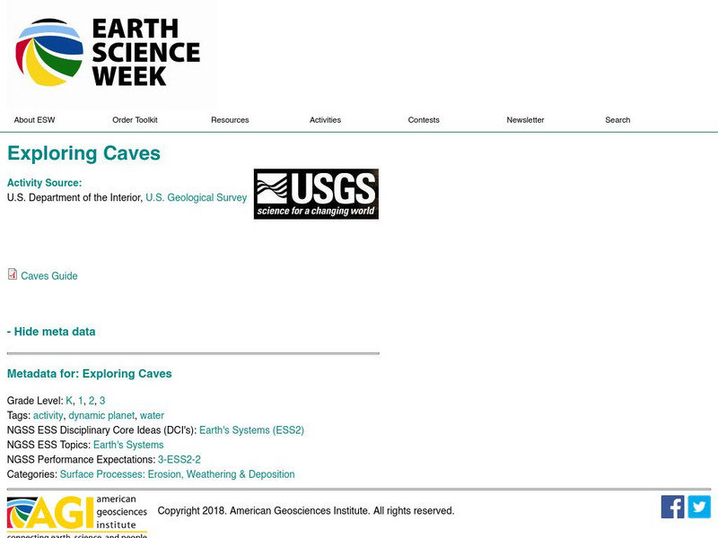American Geosciences Institute: Earth Science Week: Exploring Caves Lesson Plan