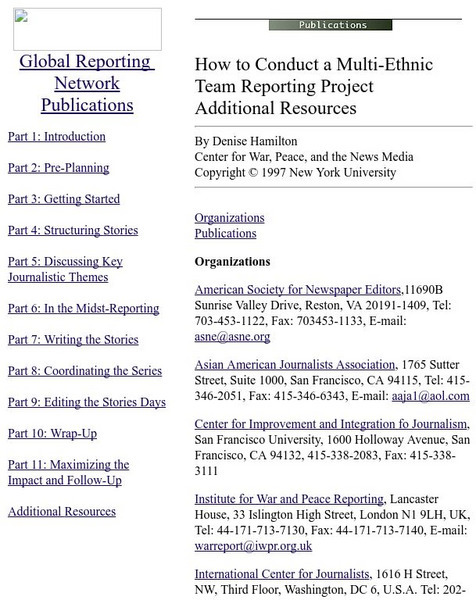 How to Conduct a Multi Ethnic Team Reporting Project Website How to Conduct a Multi Ethnic Team Reporting Project Website