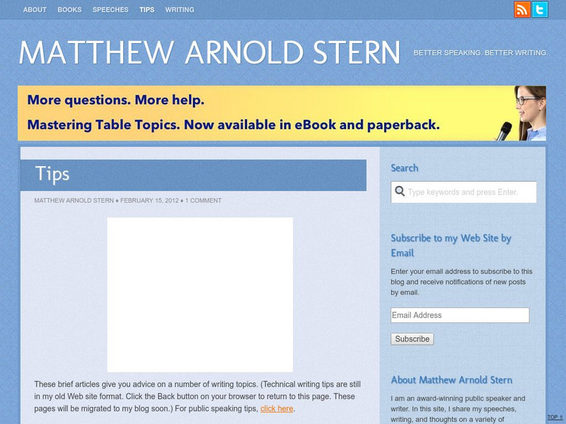 Public Speaking and Writing Tips Website Public Speaking and Writing Tips Website