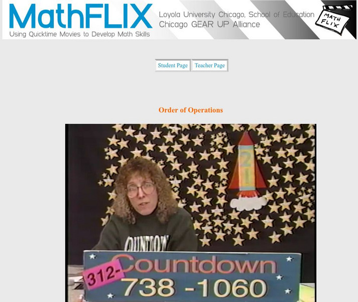 Math Flix: Order of Operations Explained Instructional Video Math Flix: Order of Operations Explained Instructional Video