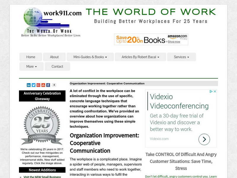 Work 911: Cooperative Communication Article Work 911: Cooperative Communication Article