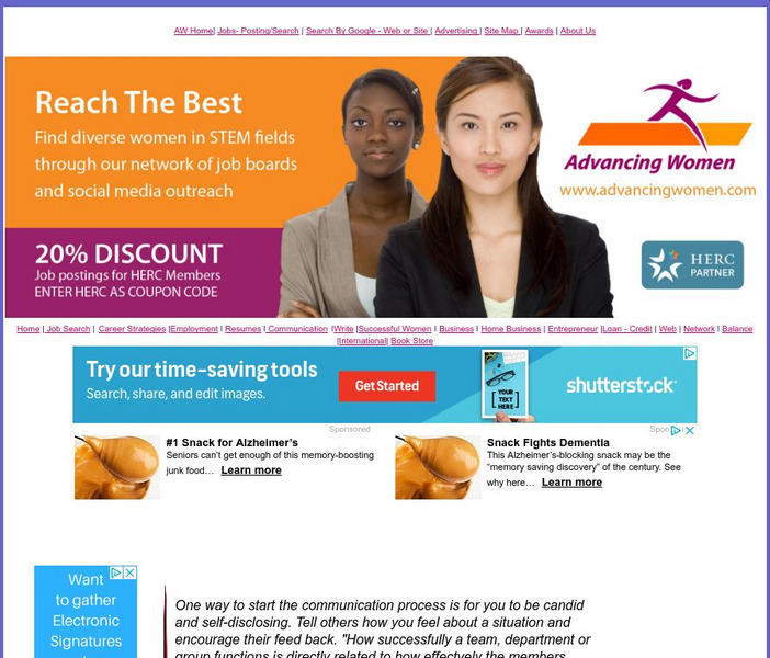 Advancing Women: Learning Effective Workplace Communications Handout Advancing Women: Learning Effective Workplace Communications Handout