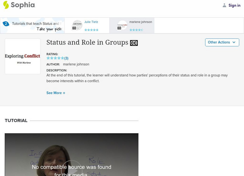 Sophia: Status and Role in Groups: Lesson 3 Instructional Video