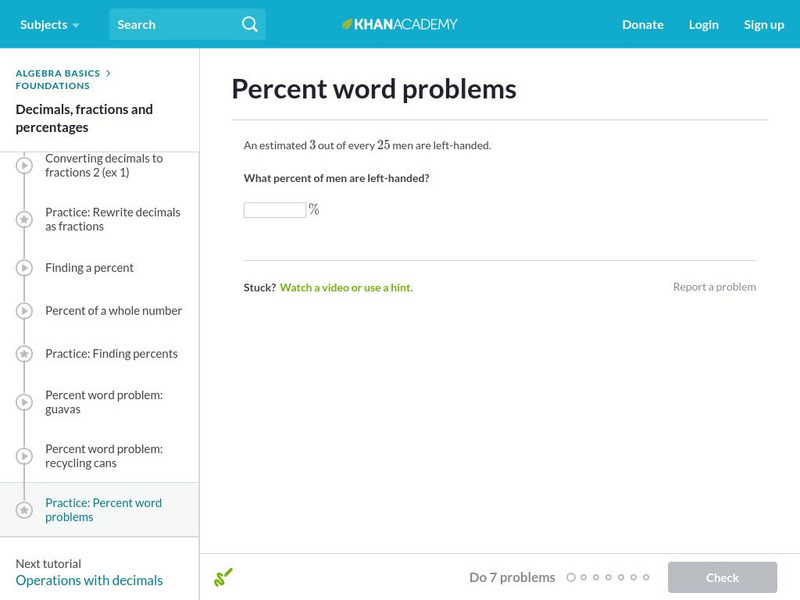 Khan Academy: Percent Word Problems Unknown Type Khan Academy: Percent Word Problems Unknown Type