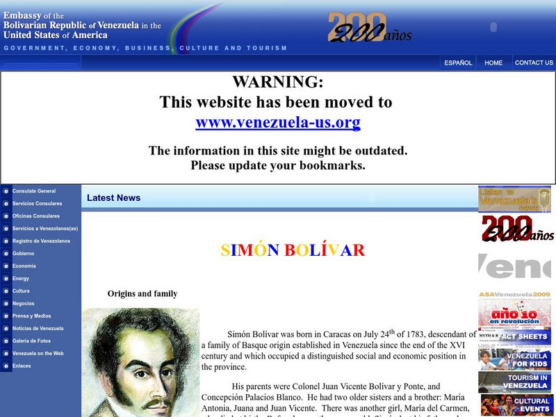 Embassy of Venezuela in Us: Simon Bolivar Website Embassy of Venezuela in Us: Simon Bolivar Website