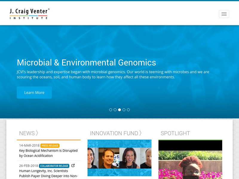 J. Craig Venter Institute Website J. Craig Venter Institute Website