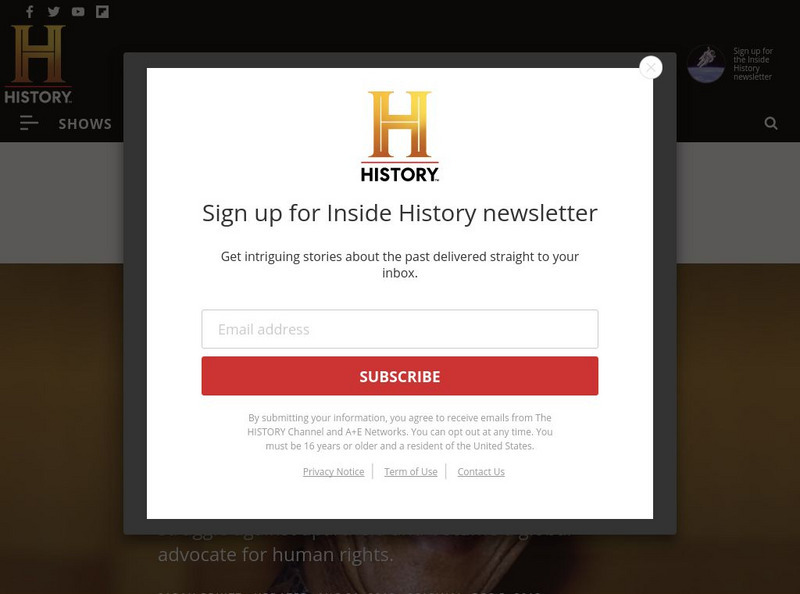 History.com: History in the Headlines: Remembering Mandela Website