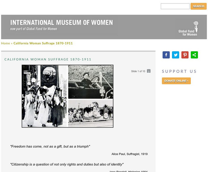 International Museum of Women: California Woman Suffrage 1870 1911 PPT International Museum of Women: California Woman Suffrage 1870 1911 PPT