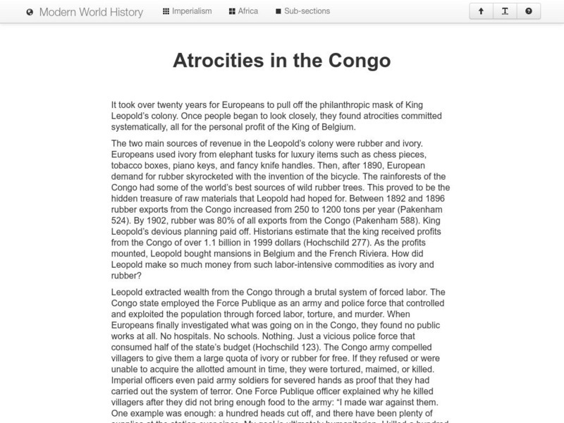 Modern World History: Atrocities in the Congo Website