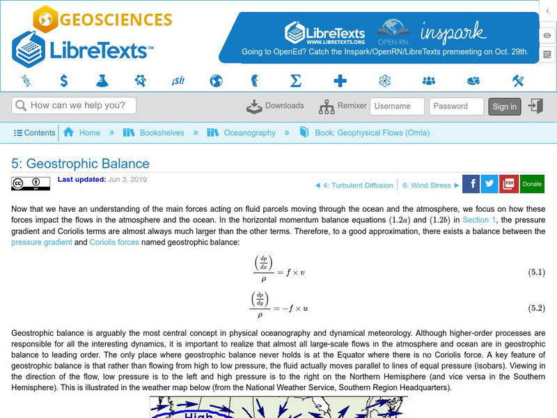 Libre Text: Geostrophic Balance eBook Libre Text: Geostrophic Balance eBook