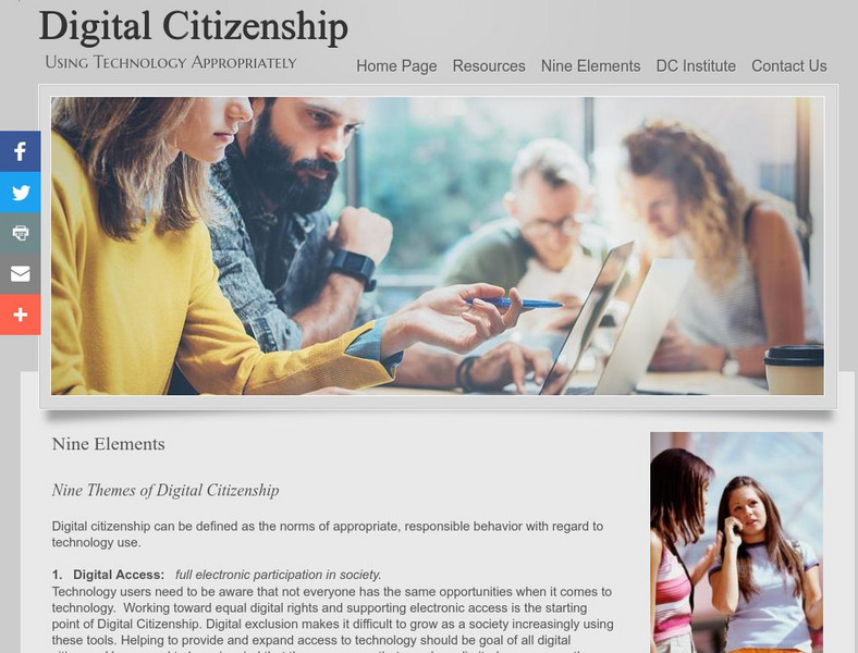 Digital Citizenship: Nine Themes of Digital Citizenship Website Digital Citizenship: Nine Themes of Digital Citizenship Website