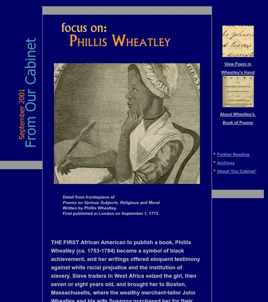 Massachusetts Historical Society: Phillis Wheatley Unit Plan Massachusetts Historical Society: Phillis Wheatley Unit Plan