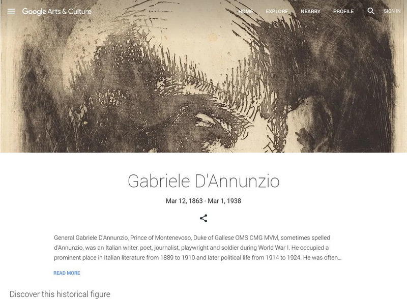 Google Cultural Institute: Gabriele D'annunzio Handout