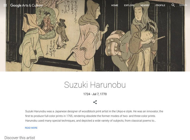 Google Cultural Institute: Suzuki Harunobu Handout
