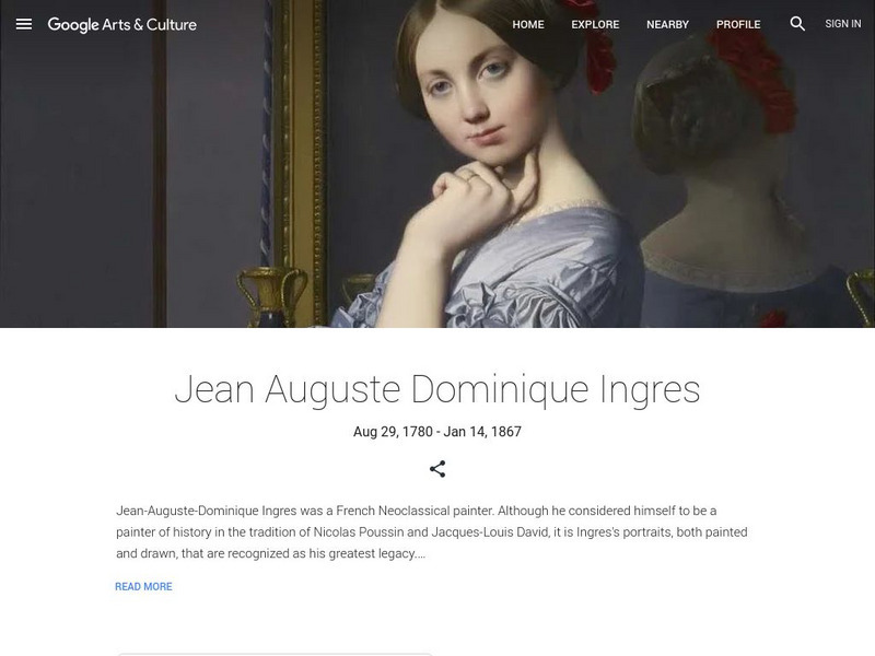 Google Cultural Institute: Jean Auguste Dominique Ingres Handout Google Cultural Institute: Jean Auguste Dominique Ingres Handout
