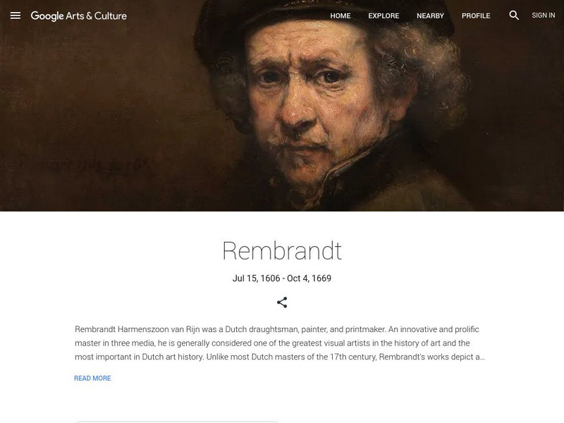 Google Cultural Institute: Rembrandt Handout