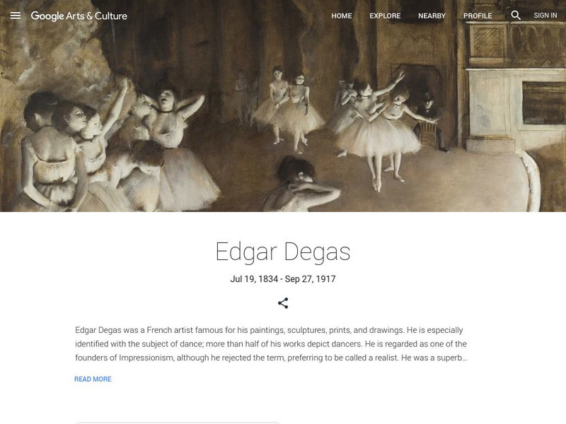 Google Cultural Institute: Edgar Degas Handout Google Cultural Institute: Edgar Degas Handout