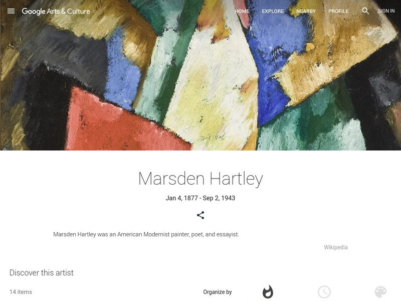 Google Cultural Institute: Marsden Hartley Handout Google Cultural Institute: Marsden Hartley Handout